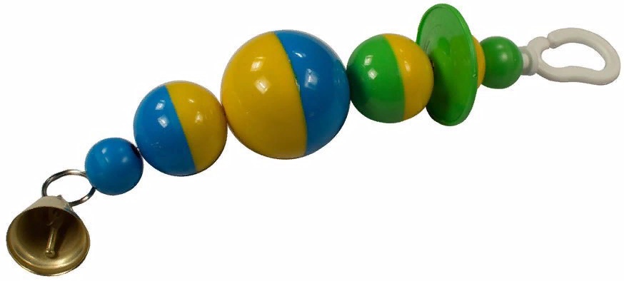 Игрушка для попугаев на тросике с колокольчиком "Панчо"29см