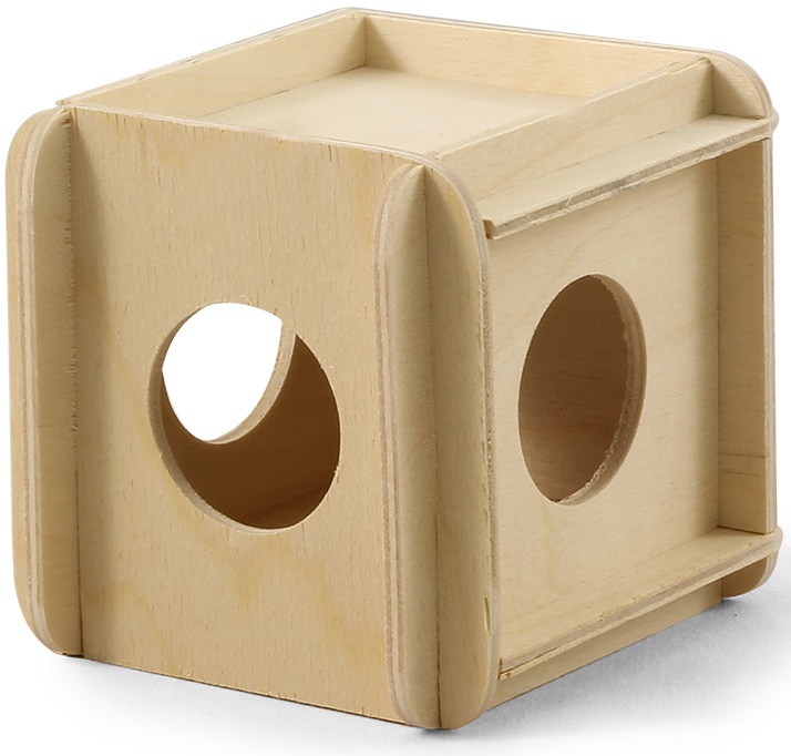 Игрушка-кубик для мелких животных деревянный, 115*100*100мм