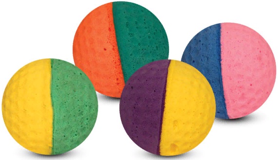 Игрушка для кошек "Мяч для гольфа", разноцветный, d40мм