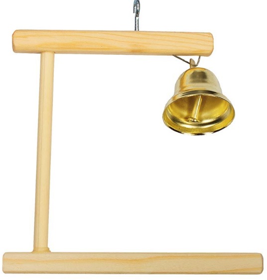 Качели для попугая деревянные с колокольчиком 120*8*110мм