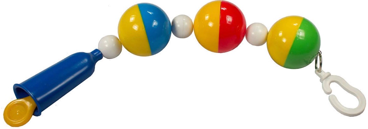 Игрушка для попугаев на тросике с колокольчиком "Бубенчик"40см