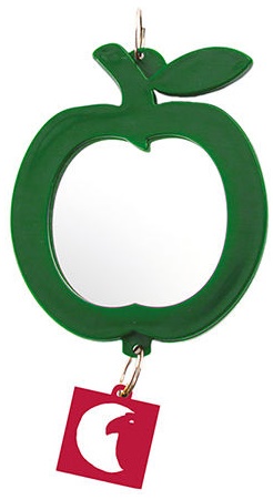 Зеркало д/птиц Zoo-M "Яблочко" с колокольчиком d50