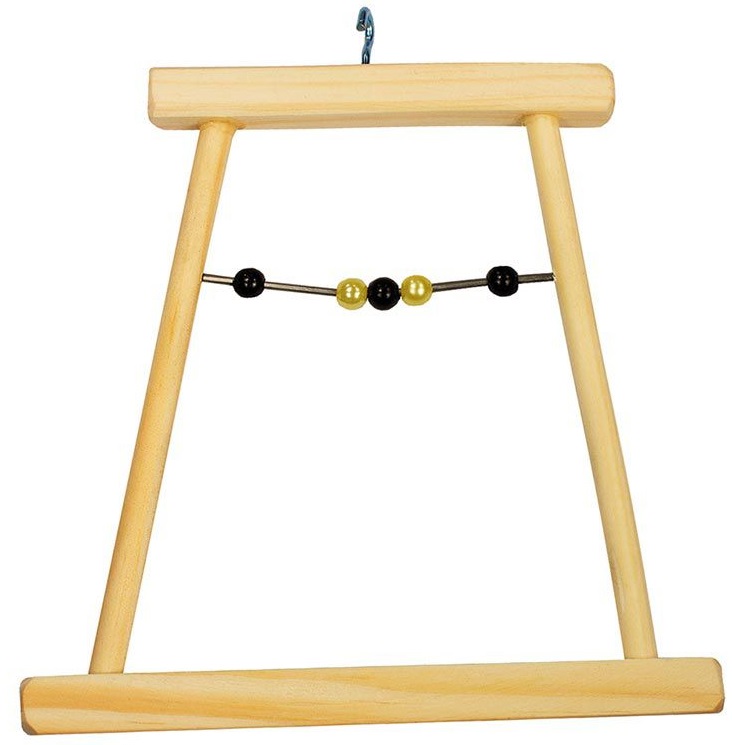 Качели для попугая деревянные малые с бусами 120*8*h115мм