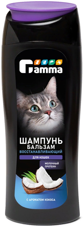 ГАММА Шампунь-бальзам восстанавливающий для кошек, 400мл