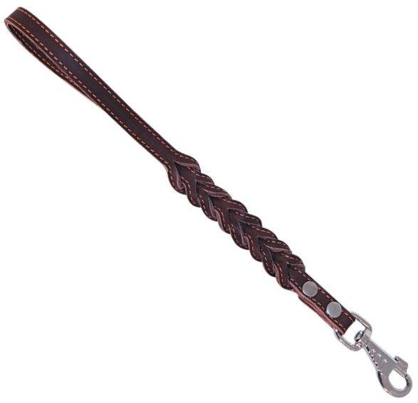 Поводок-водилка кожаная "Коса", 16*400мм