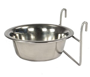 Миска мет. на подставке в клетку 0,35л