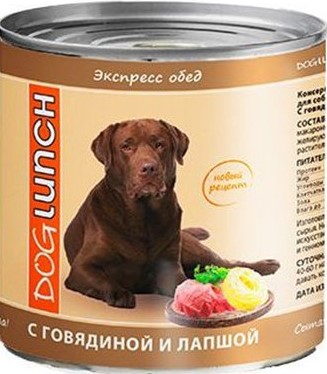 Дог Ланч Экспресс обед кон.д/собак с Говядиной и лапшой 750г