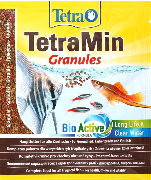 TetraMin Granules Основной корм д/всех видов декоративных рыб 15г (пакет)