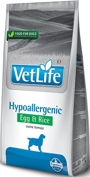 Vet Life сухой корм для собак Hypoallergenic с яйцом и рисом