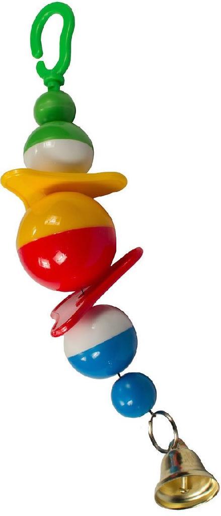Игрушка для попугаев на тросике с колокольчиком "2 пропеллера"29см