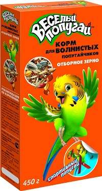 ВЕСЕЛЫЙ ПОПУГАЙ корм для волнистых попугаев Отборное зерно 450г